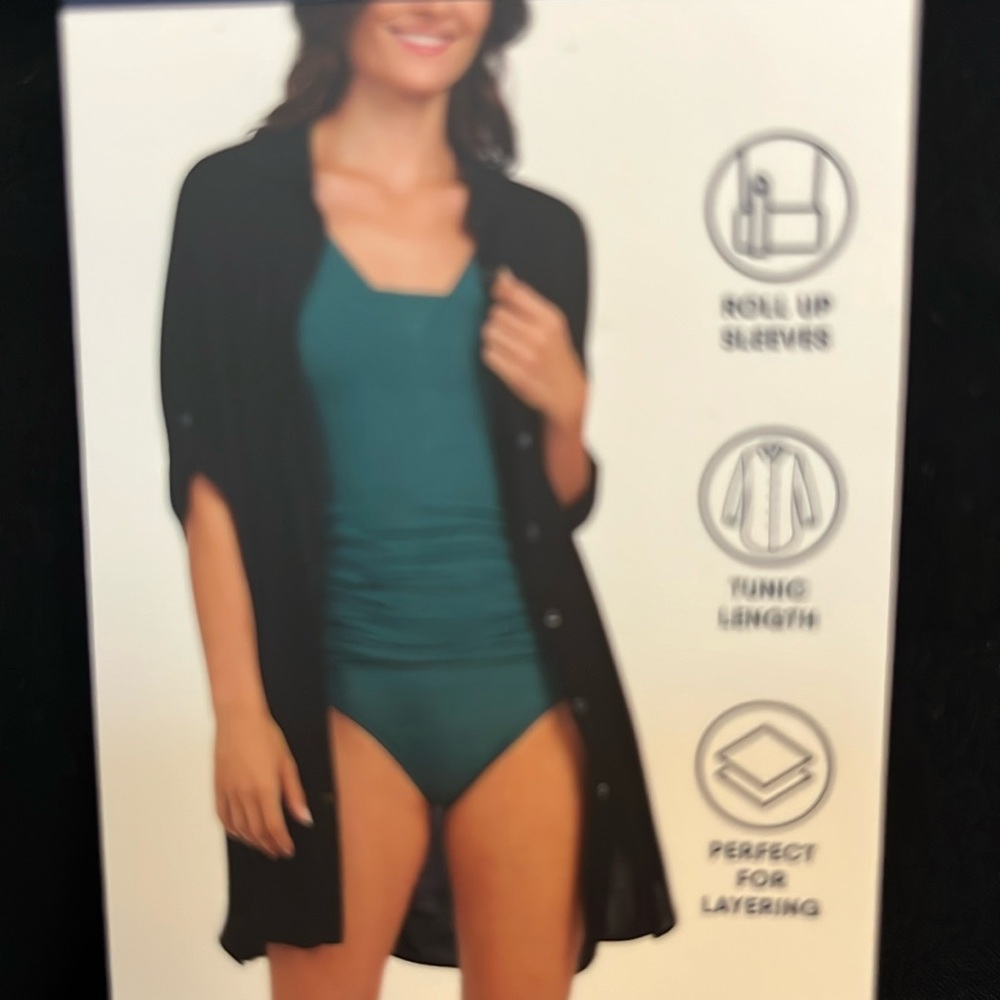 NWT Lands' End Black Swim Cover Up Size XS/S